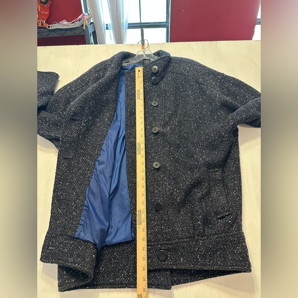 Vintage J Gallery Wool Blend Coat Women’s 11/12 Black Speckled Tweed Oversized - Picture 10 of 11